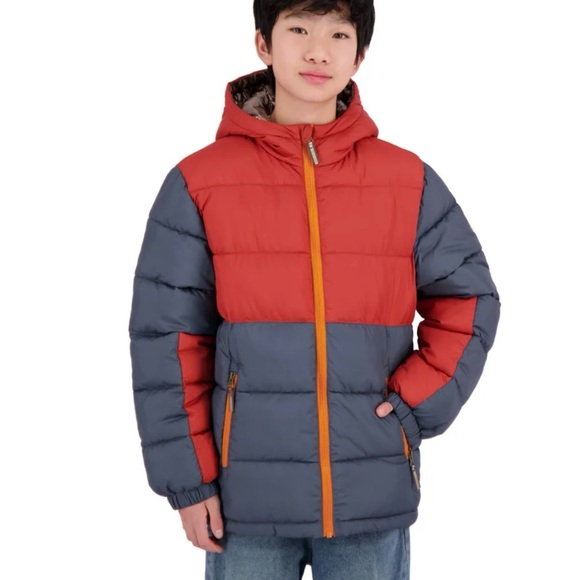 Pacific Trail Red and Gray Youth Puffer Jacket